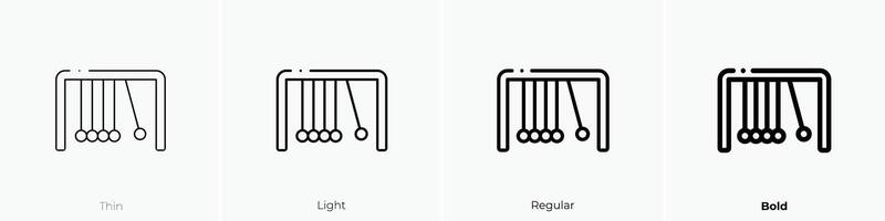 newton cradle icon. Thin, Light, Regular And Bold style design isolated on white background vector