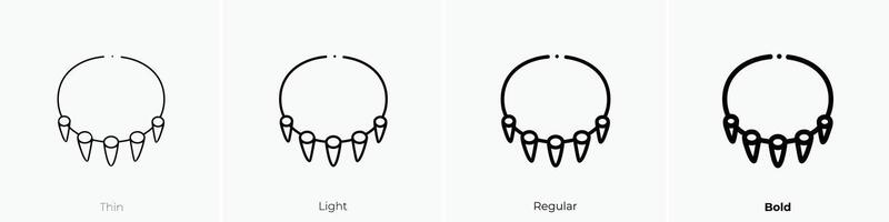 necklace icon. Thin, Light, Regular And Bold style design isolated on white background vector