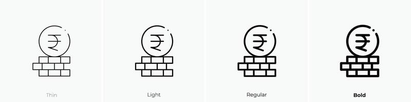 nakatheng icono. delgado, luz, regular y negrita estilo diseño aislado en blanco antecedentes vector