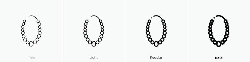 necklace icon. Thin, Light, Regular And Bold style design isolated on white background vector