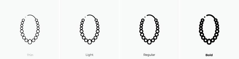 necklace icon. Thin, Light, Regular And Bold style design isolated on white background vector