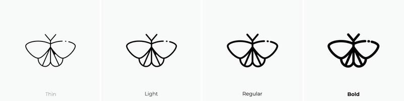 polilla icono. delgado, luz, regular y negrita estilo diseño aislado en blanco antecedentes vector