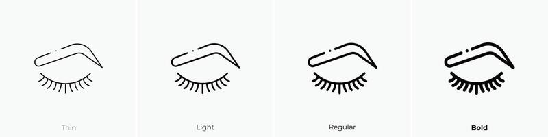 mascara icon. Thin, Light, Regular And Bold style design isolated on white background vector