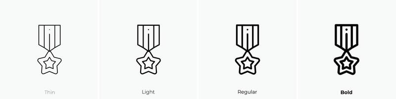 medal icon. Thin, Light, Regular And Bold style design isolated on white background vector