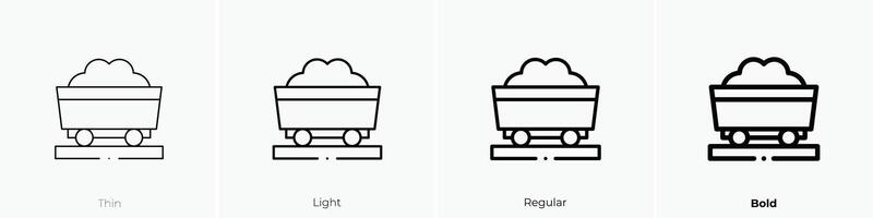 mine icon. Thin, Light, Regular And Bold style design isolated on white background vector