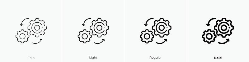 mechanism icon. Thin, Light, Regular And Bold style design isolated on white background vector