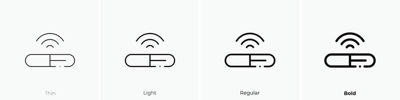 pastilla icono. delgado, luz, regular y negrita estilo diseño aislado en blanco antecedentes vector