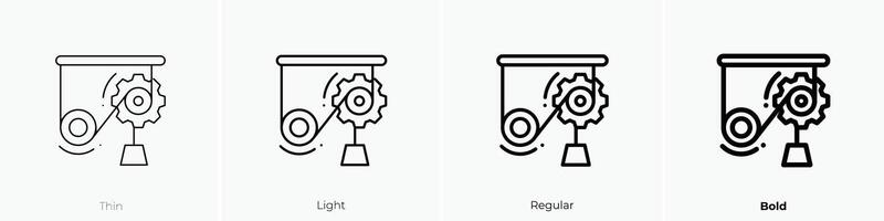 mecánica icono. delgado, luz, regular y negrita estilo diseño aislado en blanco antecedentes vector