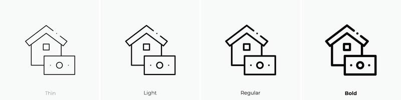 money transfer icon. Thin, Light, Regular And Bold style design isolated on white background vector