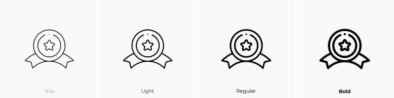 medal icon. Thin, Light, Regular And Bold style design isolated on white background vector