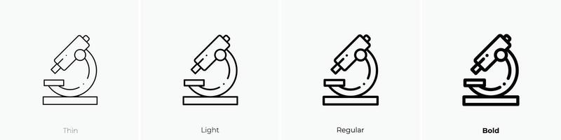 microscope icon. Thin, Light, Regular And Bold style design isolated on white background vector