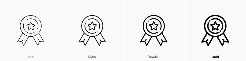medal icon. Thin, Light, Regular And Bold style design isolated on white background vector