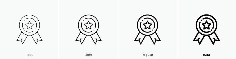 medal icon. Thin, Light, Regular And Bold style design isolated on white background vector