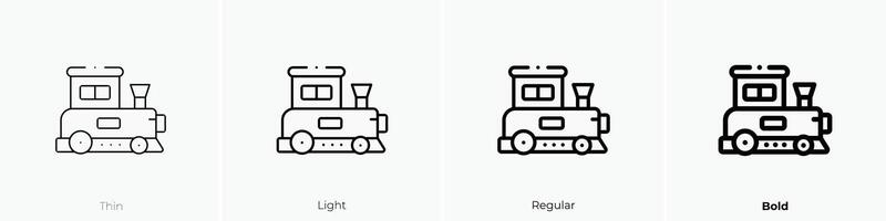 mini tren icono. delgado, luz, regular y negrita estilo diseño aislado en blanco antecedentes vector