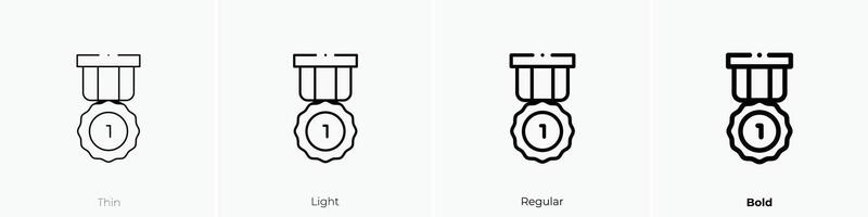 medalla icono. delgado, luz, regular y negrita estilo diseño aislado en blanco antecedentes vector