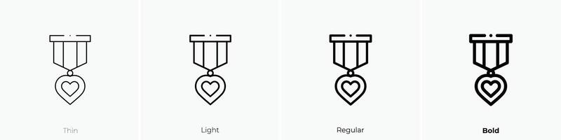 medal icon. Thin, Light, Regular And Bold style design isolated on white background vector