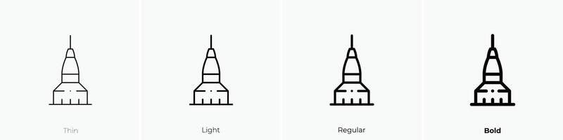 mole antonelliana icon. Thin, Light, Regular And Bold style design isolated on white background vector