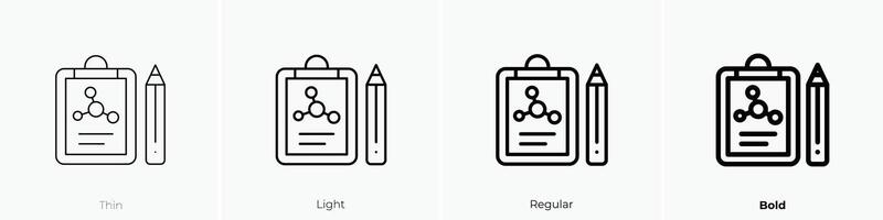 molécula icono. delgado, luz, regular y negrita estilo diseño aislado en blanco antecedentes vector