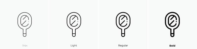 mirror icon. Thin, Light, Regular And Bold style design isolated on white background vector