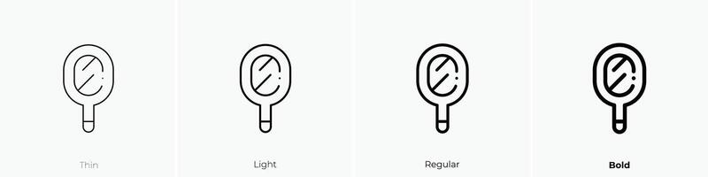 mirror icon. Thin, Light, Regular And Bold style design isolated on white background vector