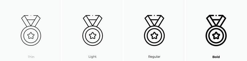 medal icon. Thin, Light, Regular And Bold style design isolated on white background vector