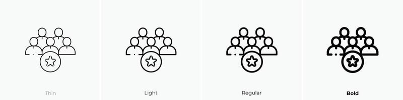 membership icon. Thin, Light, Regular And Bold style design isolated on white background vector