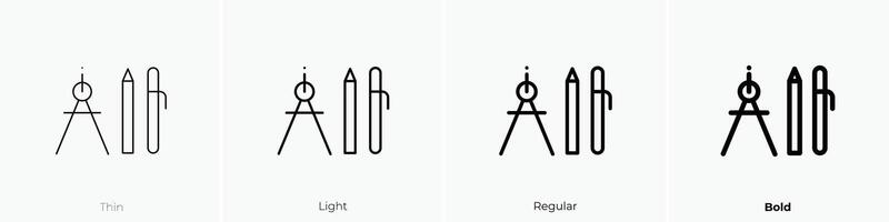 material icon. Thin, Light, Regular And Bold style design isolated on white background vector