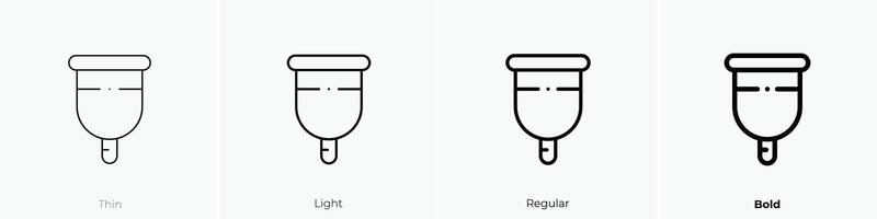 menstrual cup icon. Thin, Light, Regular And Bold style design isolated on white background vector