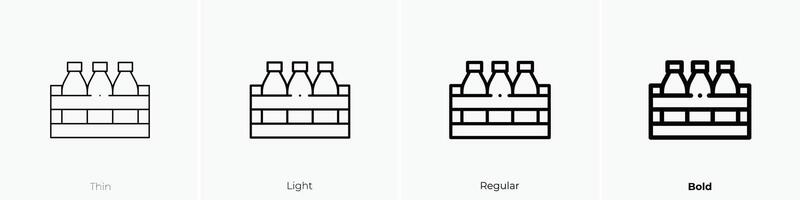 Leche icono. delgado, luz, regular y negrita estilo diseño aislado en blanco antecedentes vector