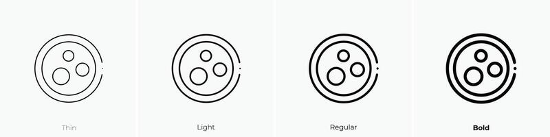 microbio icono. delgado, luz, regular y negrita estilo diseño aislado en blanco antecedentes vector