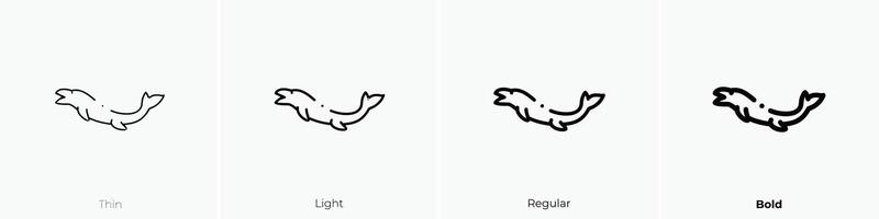 mosasaurus icon. Thin, Light, Regular And Bold style design isolated on white background vector