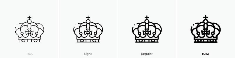 monarchy icon. Thin, Light, Regular And Bold style design isolated on white background vector