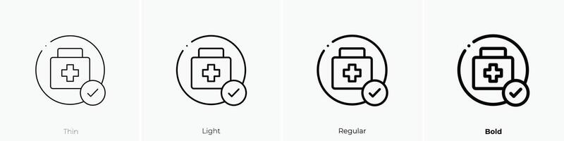 medical support icon. Thin, Light, Regular And Bold style design isolated on white background vector