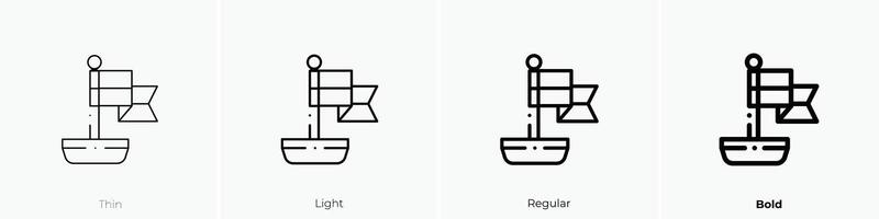 mástil icono. delgado, luz, regular y negrita estilo diseño aislado en blanco antecedentes vector