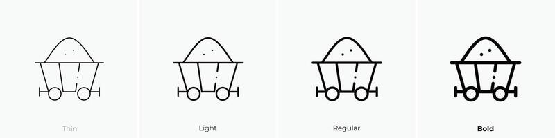 mine cart icon. Thin, Light, Regular And Bold style design isolated on white background vector