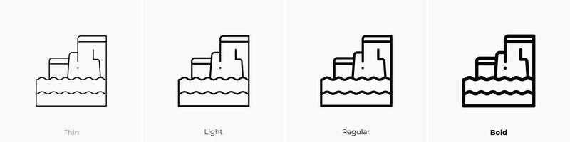 moher cliffs icon. Thin, Light, Regular And Bold style design isolated on white background vector