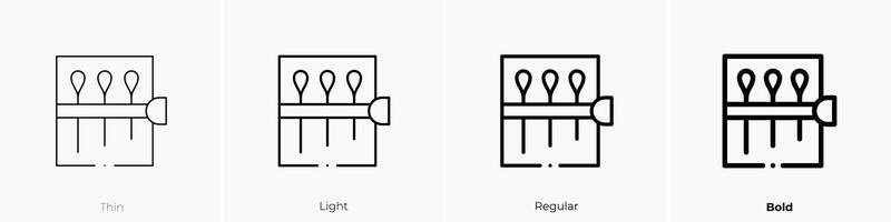 needle icon. Thin, Light, Regular And Bold style design isolated on white background vector