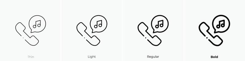 music icon. Thin, Light, Regular And Bold style design isolated on white background vector