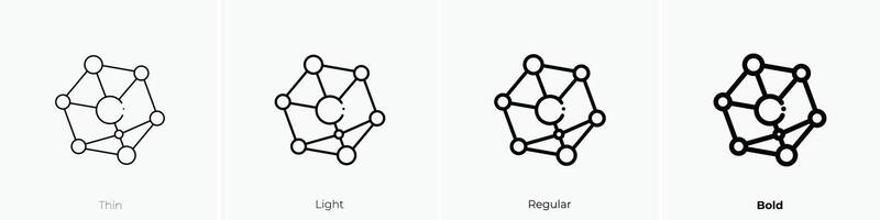 network icon. Thin, Light, Regular And Bold style design isolated on white background vector