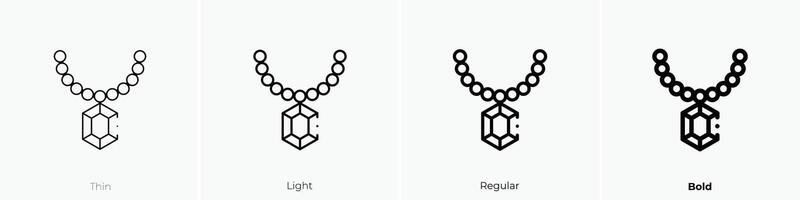 necklace icon. Thin, Light, Regular And Bold style design isolated on white background vector