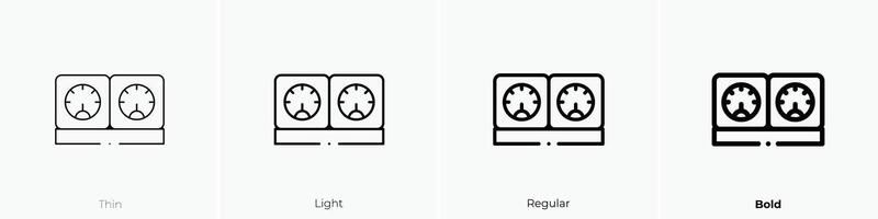 metros icono. delgado, luz, regular y negrita estilo diseño aislado en blanco antecedentes vector