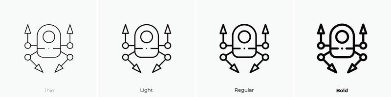 nanorobots icono. delgado, luz, regular y negrita estilo diseño aislado en blanco antecedentes vector