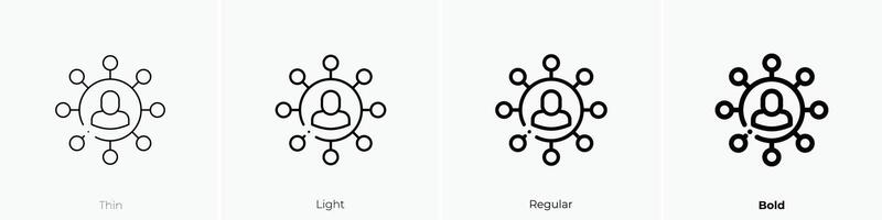 networking icon. Thin, Light, Regular And Bold style design isolated on white background vector