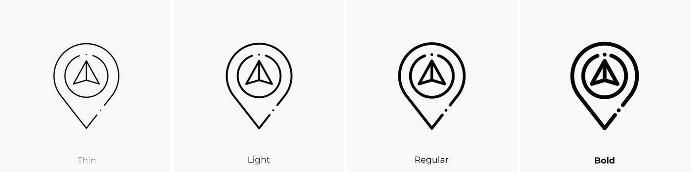 navigation icon. Thin, Light, Regular And Bold style design isolated on white background vector