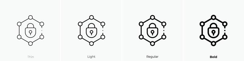 network icon. Thin, Light, Regular And Bold style design isolated on white background vector