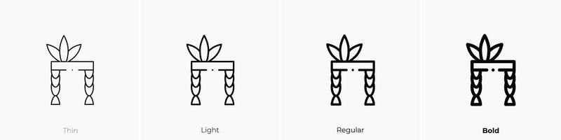 native american icon. Thin, Light, Regular And Bold style design isolated on white background vector