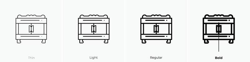 mesita de noche icono. delgado, luz, regular y negrita estilo diseño aislado en blanco antecedentes vector