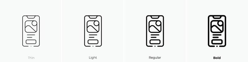 mobile web icon. Thin, Light, Regular And Bold style design isolated on white background vector