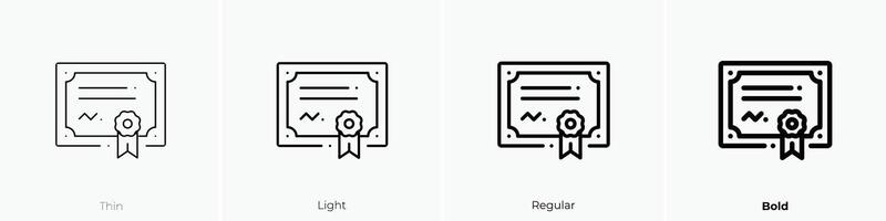 merit icon. Thin, Light, Regular And Bold style design isolated on white background vector