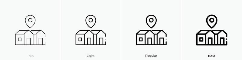 neighborhood icon. Thin, Light, Regular And Bold style design isolated on white background vector